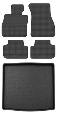Image de Tapis en caoutchouc + bac de coffre pour BMW Seria 2 F44 2020- (coupé) – 5 pièces, noirs, sur mesure