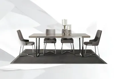 Image de Coin repas Groupe de salle à manger Table de salle à manger Chaises 7pcs Bois Gris