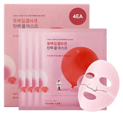 Image de Round Lab Camellia Deep Collagen Firming Gel Mask 4er Pack