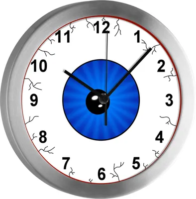 Produktbild von Kinderzimmer Funkwanduhr, Funkuhr Wanduhr Kinder, Monsterauge 25 cm