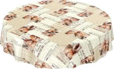 Produktbild von Tischdecke Wachstuch Essen Beige Robust Wasserabweisend Rund 140 cm