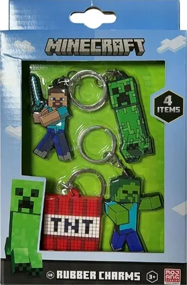 Produktbild von Set mit 4 Minecraft-Gummi-Schlüsselanhängern