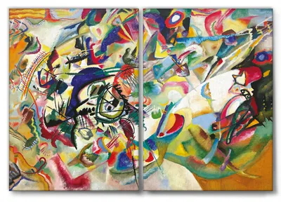 Image de Giallobus - Composition n ° 7 - Vassily Kandinsky - 144x100cm | 2pz. x 70x100cm - Tableau - Toile