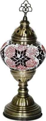 Produktbild von Oosterse Mosaik-Tafellampe Rot 30 cm hoch, Durchmesser 13,5 cm, E14 Fassung, handgefertigt aus Kupfer