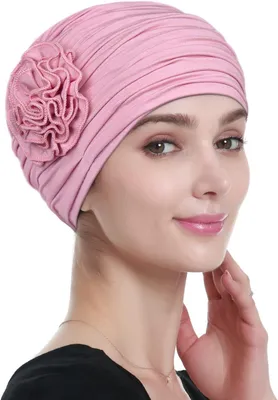 Imagen del producto de Sombrero para quimioterapia con estampado floral, suave y transpirable, talla única, para mujeres