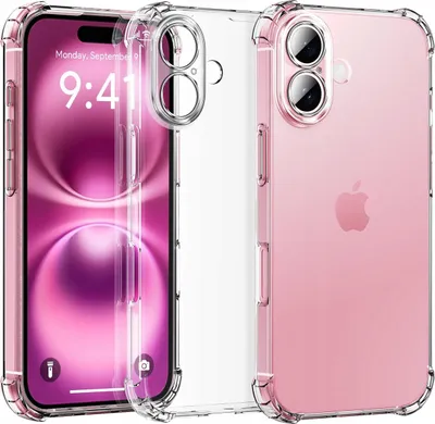 Immagine prodotto di Custodia per iPhone 16 ANTI-SHOCK CLEAR CASE + Vetro PROTETTIVO 9H