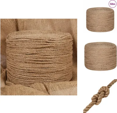Image de vidaXL Corde de jute 50 m longueur 8 mm épaisseur - Cordes