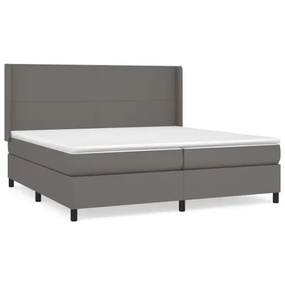 Produktbild von vidaXL Boxspringbett mit Matratze Grau 200x200 cm Kunstleder
