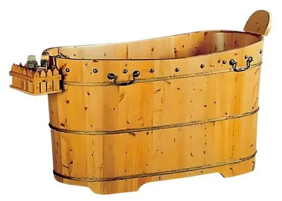 Obrázok produktu pre Voľne stojaca wellness vaňa Drevená vaňa Relaxačná vaňa 120x62 cm