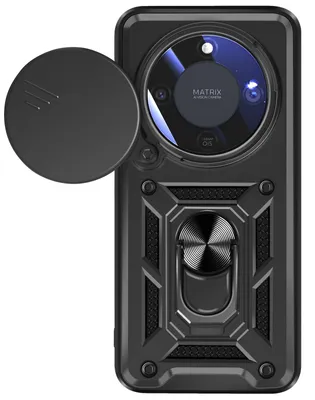 Produktbild von Mayaxess, Hülle mit Kameraschiebeschutz und Magnetring für Honor Magic 8 Lite, Schwarz