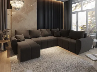 Produktbild von Masseno Ecksofa MADISON XL R-S mit Schlaffunktion U-Form, Sofa mit Bettkasten, Wohnzimmersofa, Couch, Soffa, Bettsofa, Couchgarnitur- Braun, SAWANA 16