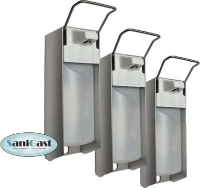 Produktbild von 3 Desinfektionsspender Alu 500 ml Euronorm - kurzer Hebel - Leerflasche