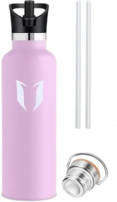 Obrázek produktu pro Super Sparrow láhev na pití z nerezové oceli - 500 ml - nepropustná termoska, láhev na vodu bez BPA - sycená termoska pro děti, perlivá voda, sport, univerzita, škola, fitness, outdoor, kempování