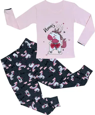 Produktbild von Mädchen Pyjama Set Einhorn 92-98 (3-4 Jahre) Rosa