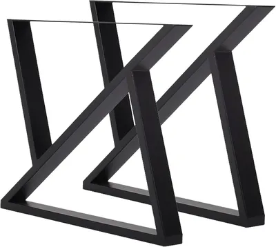 Produktbild von Metalltischbeine im 2er Set in Z-Form, schwarze Tischfüße für DIY-Möbel
