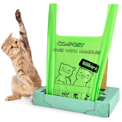 Immagine prodotto di Bilibara, sacchetti biodegradabili per escrementi di gatto, 110 pezzi, sacchetti resistenti per gatti