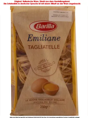 Produktbild von Barilla NR 174 Emiliane Tagliatelle all’Uova 8 x 250g = 2000g HARTWEIZENGRIESS, frische EIER der Klasse A (28,3%)
