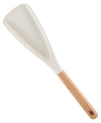 Produktbild von Silikonspatel mit Holzgriff, hitzebeständig, multifunktional, antihaftbeschichtet, Küchenhelfer zum Kochen, Rühren und Backen