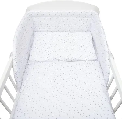 Immagine prodotto di lenzuola 3 pezzi New Baby 90/120 cm bianco grigio stelle