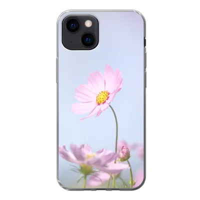 Produktbild von MuchoWow® Handyhülle Schutzhülle Hülle für iPhone 13 mini Blumen - Rosa - Draußen - Natur Silikon Softcase Handy Hülle - Softcase