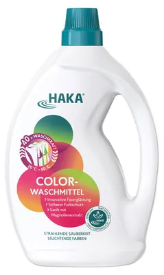 Produktbild von HAKA Colorwaschmittel 2l Flüssigwaschmittel für Buntwäsche, ohne Aluminium