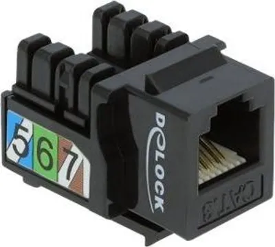 Obrázok produktu pre DeLOCK 86468, Plochý, Čierna, RJ-12, LSA, Samica, 24/26