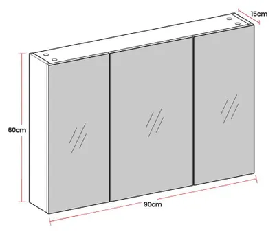 Image de Armoire de salle de bain blanche – Rangement – Organisateur – 15 x 90 x 60 cm