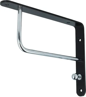 Produktbild von Klassische Regalkonsole schwarz chrom Bücherregalhalter Wandregalträger Garderobenkonsole 250x200mm