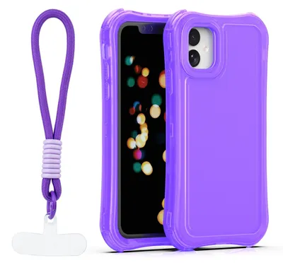 Image de Coque de protection Safepop avec cordon pour iPhone 11, couleur violette
