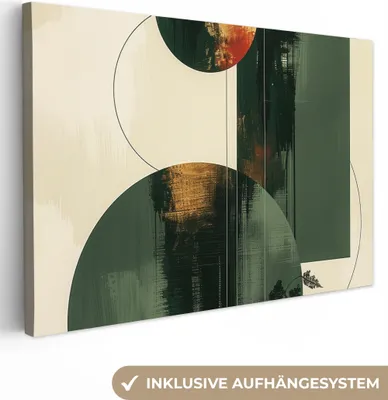 Produktbild von MuchoWow® - Leinwandbilder - Kunst - Kreise - Modern - Abstrakt, Wandbild, Wanddeko Bilder Wohnzimmer, 120x80 cm