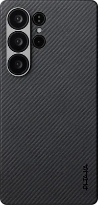 Image de Pitaka Ultra Slim Coque Samsung Galaxy S25 Ultra – Technologie Amber Magnet Film – Protection améliorée et design ultra-mince – Finition en fibre d'aramide pour durabilité et légèreté - Noir