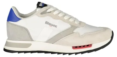 Produktbild von Weißer Herrensportschuh mit grauen/blauen Akzenten und Einlegesohlen