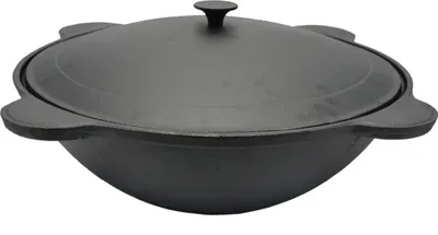 Produktbild von Kazan aus Gusseisen mit Deckel 19 Liter Wok Kasan Asien Schmortopf Camping 19L m5161