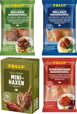 Produktbild von TULIP 4er Set Grillhaxe mit & ohne Schwarte Eisbein Mini-Haxe Ungekühlt lagerbar