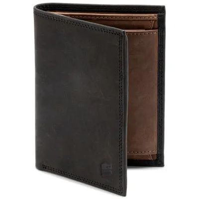 Zdjęcie produktu dla SERASAR | Skórzany portfel Premium [Vintage] ze skóry | Kolor: Czarny/Brązowy | Długość: 13cm