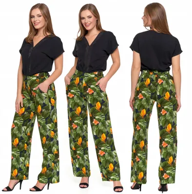 Immagine prodotto di Moraj | Pantaloni da donna - Taglia XL - Pantaloni estivi verdi - Pantaloni ampi - Pantaloni in viscosa, leggeri