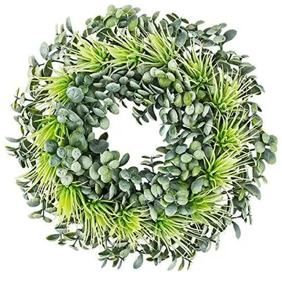 Dekokranz mit Kunst-Sukkulenten, Ø 23 cm, Design 8