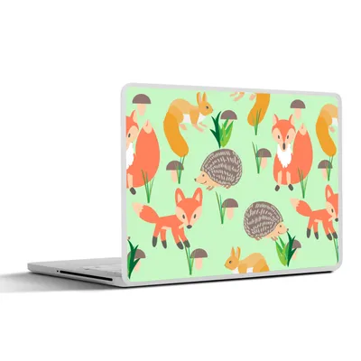 Produktbild von MuchoWow® Laptop Aufkleber Sticker Cover Tiere - Muster - Igel 31x22.5 cm - Laptop-Deko