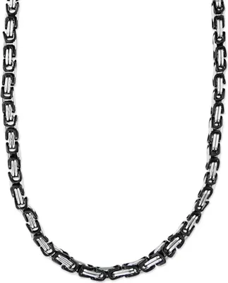 Produktbild von 6 mm Königskette Armband Herrenkette Männer Kette Halskette, 40 cm Silber / Schwarz Edelstahl Ketten
