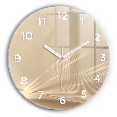 Produktbild von Wallfluent Wanduhr – Stilles Quarzuhrwerk - Uhr Dekoration Wohnzimmer Schlafzimmer Küche - Zifferblatt - weiße Zeiger - 30 cm - Abstraktes Licht