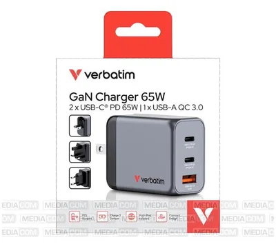 Produktbild von Verbatim GNC-65, Drinnen, AC, 20 V, Schwarz, Grau