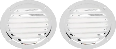 Image de 2 fentes d'aération rondes avec lamelles, acier inoxydable, qualité marine, couverture d'aération étanche à la pluie pour bateaux, yachts, 12,7 cm