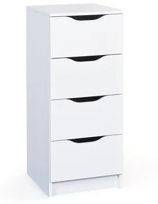 Immagine prodotto di Sarroch - Cassettiera, 40x40x92h cm Bianco, 4 Cassetti