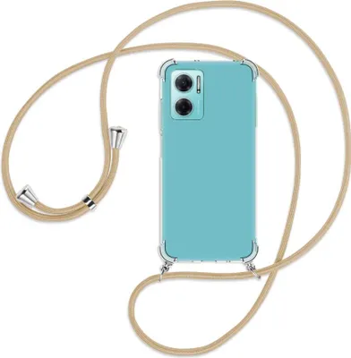 Produktbild von Handykette Backcover-Schutzhülle mit Band (Metall silberfarben) für Xiaomi Redmi 10 5G / Note 11E - caramel