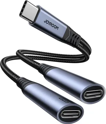 Obrázek produktu pro Audio adaptér 2 v 1 Joyroom SY-C03 Type-C na duální Type-C (černý)
