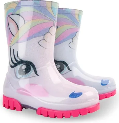 Produktbild von DEMAR Mädchen Gummistiefel Regenstiefel mit Einhorn Reflektiernd Rosa 20/21