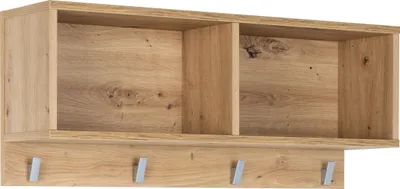 Produktbild von arthur berndt Wandregal Alessio Artisan Oak 2 Fächer 4 Haken