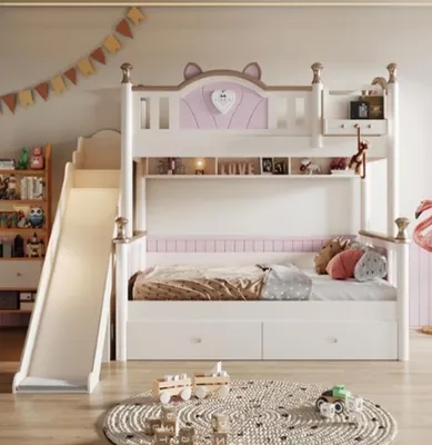 Produktbild von Holzbett Stockbett Hochbett Doppelstockbett Kinderbett Etagenbett