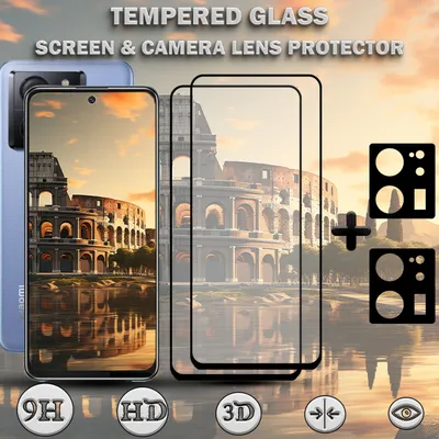 Obrázek produktu pro 2 balení ochranného krytu obrazovky XIAOMI 13T a 2 balení ochranného krytu objektivu z tvrzeného skla 9H