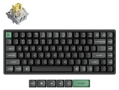 Immagine prodotto di Tastiera meccanica wireless Keychron K2 Ultra 75%, 8K, RGB, con tasti sostituibili, compatibile con Mac e Windows - Layout QWERTY US - Modello Apex Banana